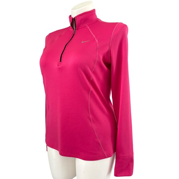 Nike Pink Dri-FIT Zip-Up Running Top, Long Sleeves Women's Size XL - Picture 6 of 9